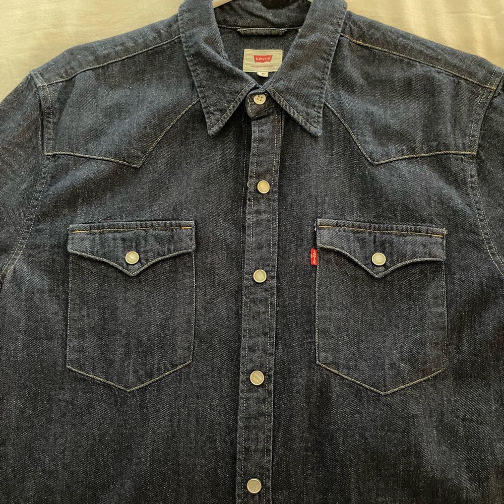Barstow Denim Western Shirt in Dark Wash